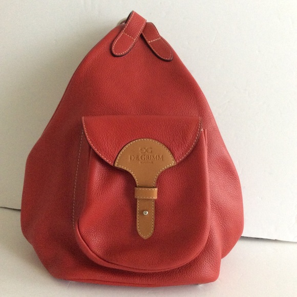 DE GRIMM Handbags - DE GRIMM Bordeaux Leather Backpack Bag Red Quiet Luxury Old Money